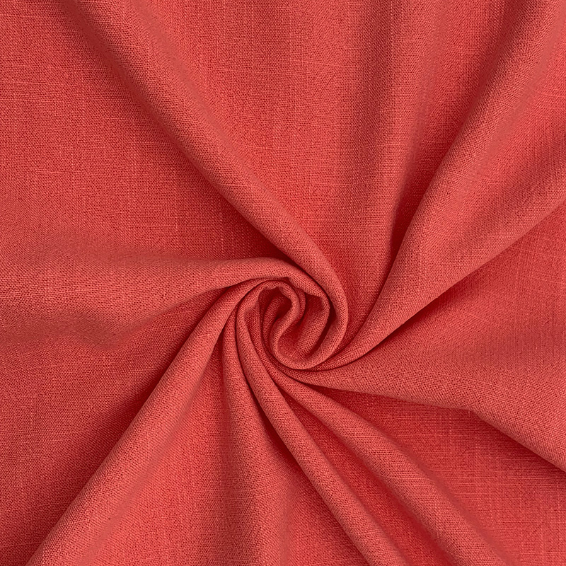 Linen, Viscose Slub-coral