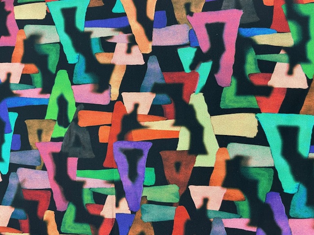 100% Viscose - Multi Coloured on Black