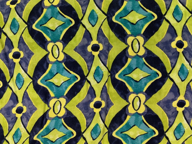 100% Viscose - Pistachio on Blue