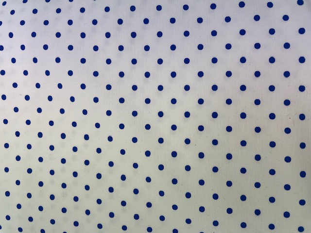 Cotton and Polyester with Elastane- Sateen Stretch- Blue Polka Dot