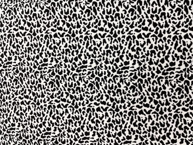 Cotton and Polyester with Elastane- Sateen Stretch- Black Leopard