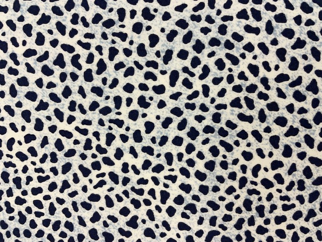 Cotton and Polyester with Elastane- Sateen Stretch- Navy Cheetah