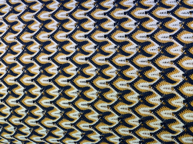 100% Polyester - Mustard/Navy