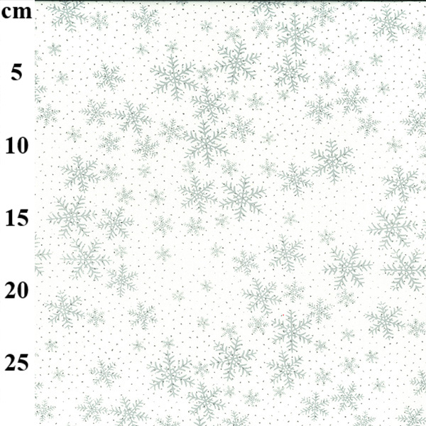 100% Cotton Christmas - Metallic Print - Snowflake White