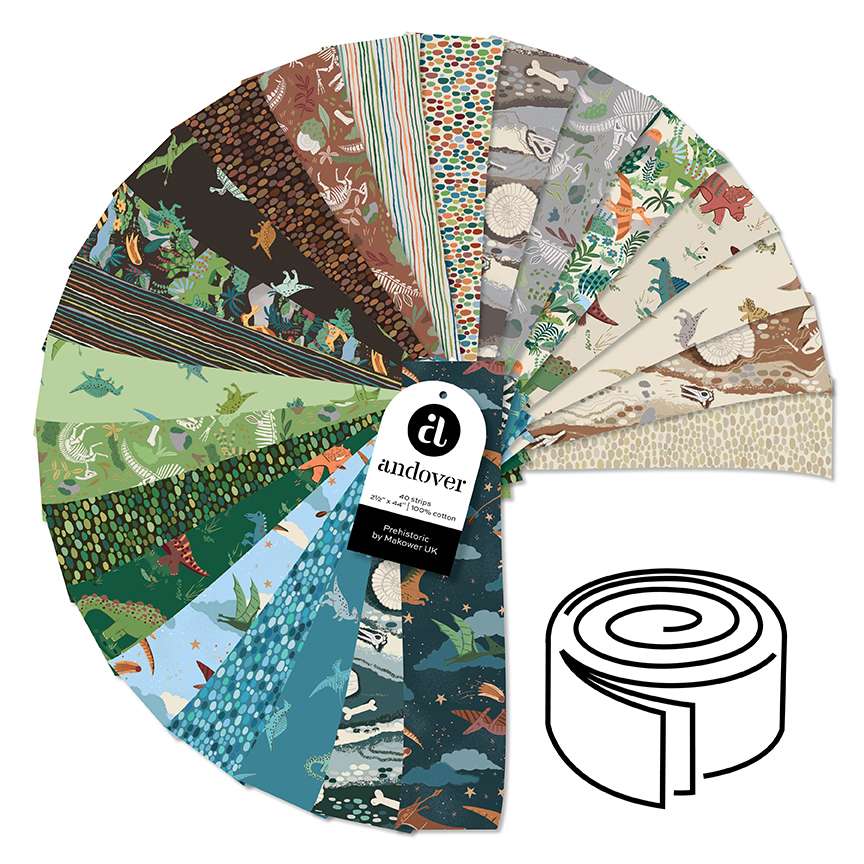 Makower Prehistoric Fabric Roll