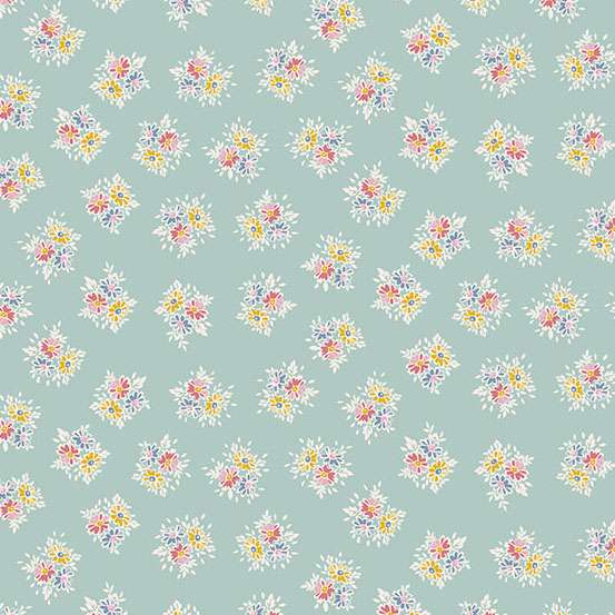Makower Petite Fleur Posy-Teal