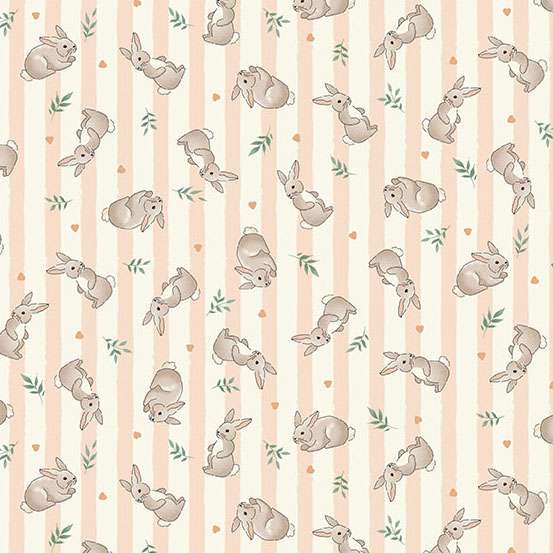 Little Ones - Bunnies Coral by Makower 