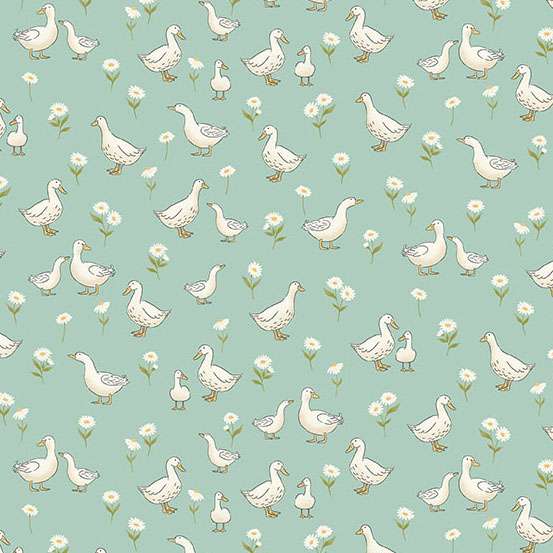 Little Ones - Ducks Teal by Makower 