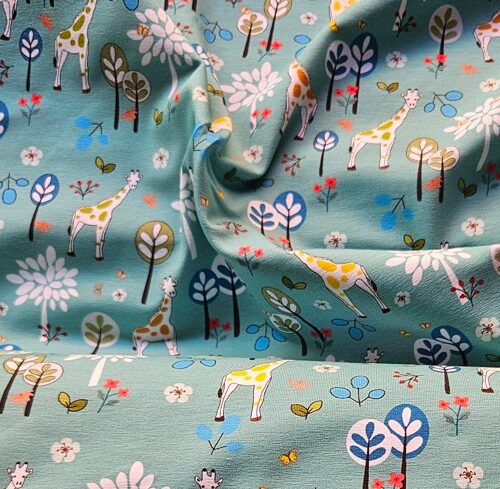 Cotton Jersey by Sewing Sanctuary-Tall Land-Turquoise