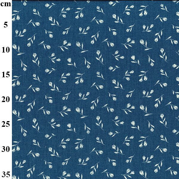 Chambray - Rose Buds on Denim