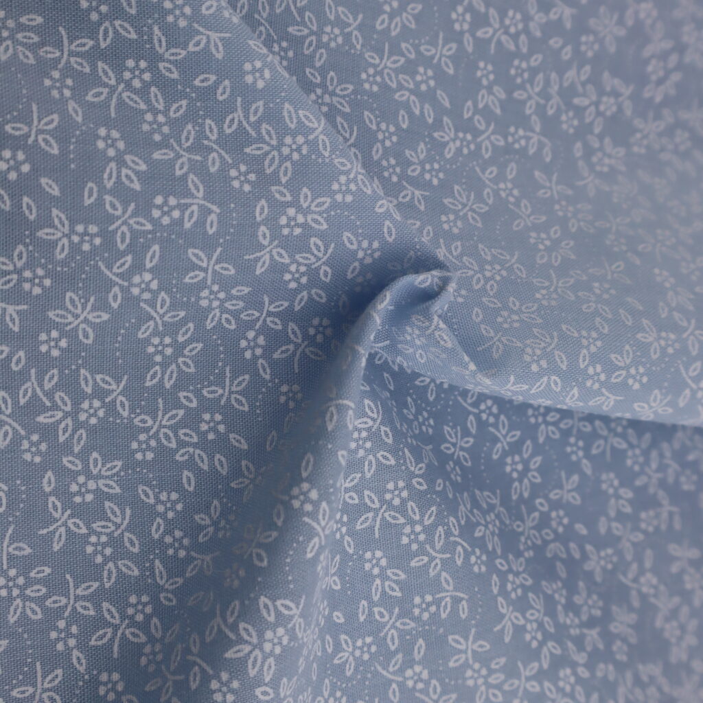 Polyester Cotton Floral Print Design 16 Sky