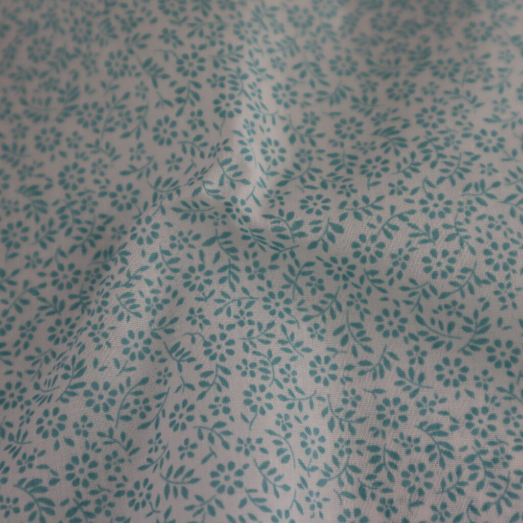 Polyester Cotton Print Duck Egg