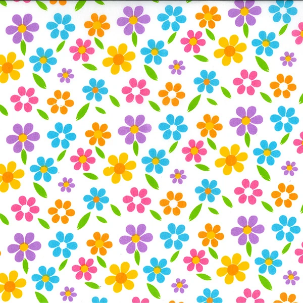 Polyester Cotton Flowers on White