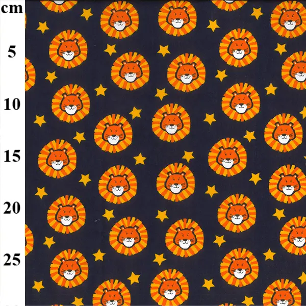 Polyester Cotton Lions on Black
