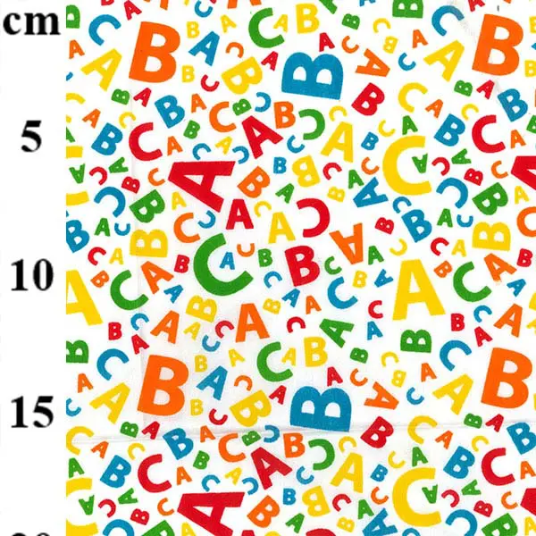 Polyester Cotton Alphabet on White