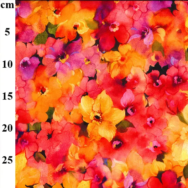  Viscose and Linen Digital Print-Bright Spring Flowers