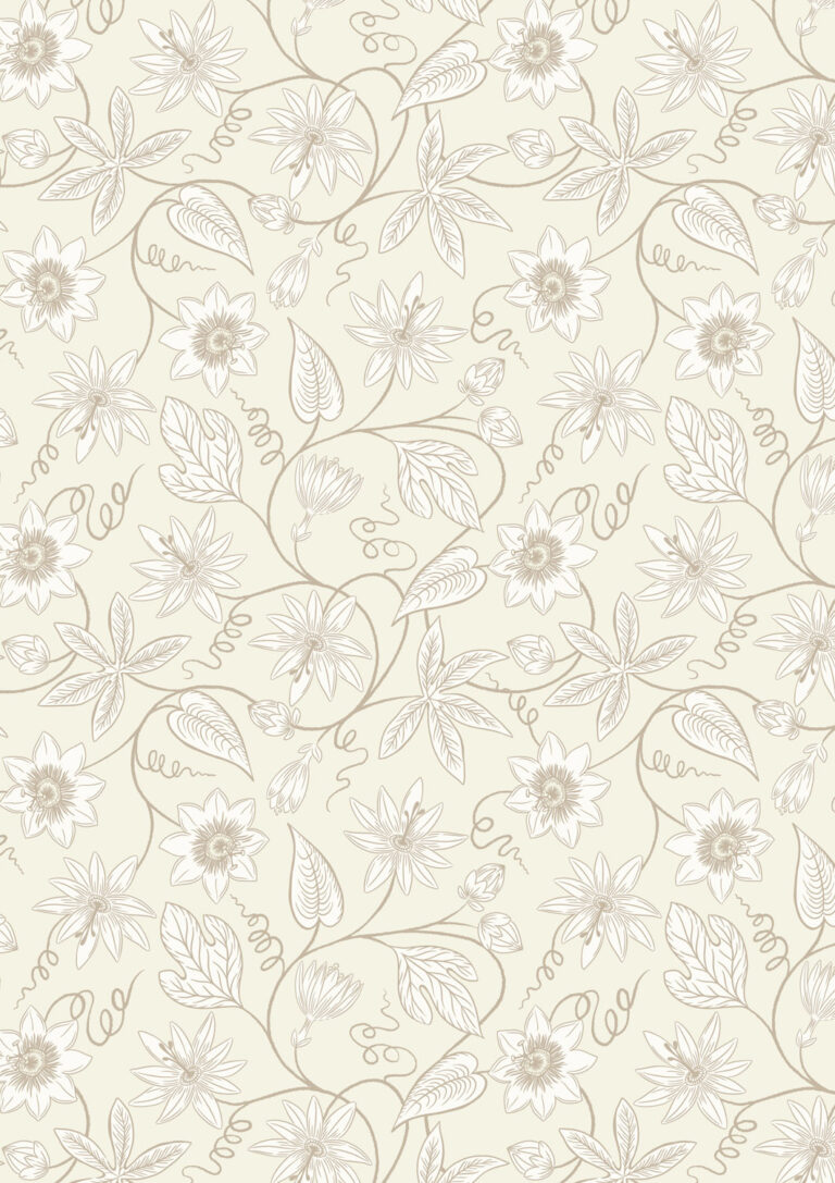 Botanical by Lewis and Irene-Passion Flower on Cream