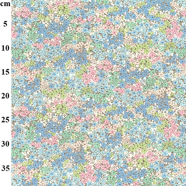 100% Cotton Poplin Flowers Blue