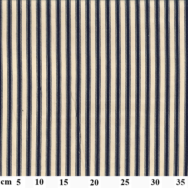 Ticking Cotton Canvas Navy
