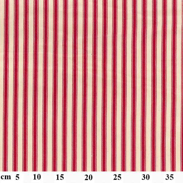 Ticking Cotton Canvas Red