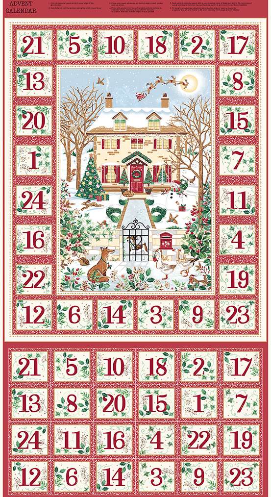 Country Christmas Advent Panel by Makower