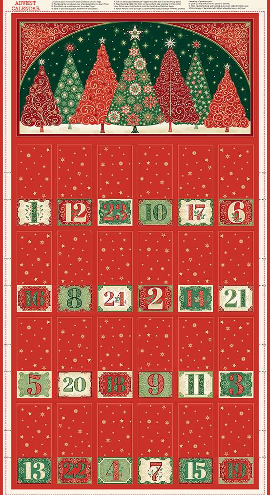 Adorn Christmas  Advent Panel by Makower-click on image to see full panel