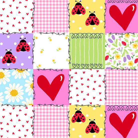 Little Ladies by Tami Jones for Makower-Picnic Patchwork Blossom
