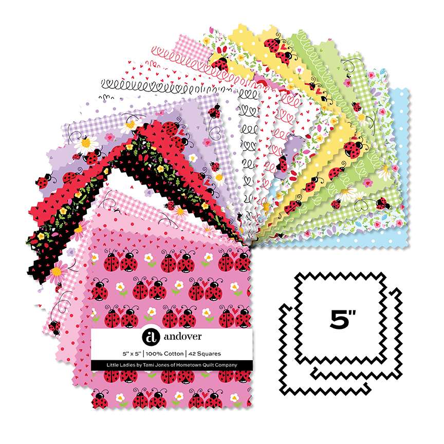 Little Ladies by Tami Jones for Makower 5 inch Squares Pack