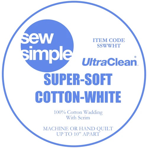 Sew Simple 100% Cotton Super soft White Wadding with Scrim- 90