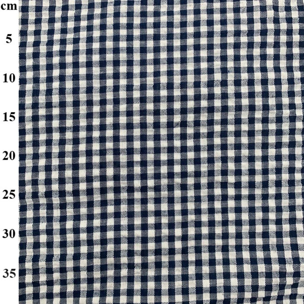 Seersucker Navy Gingham