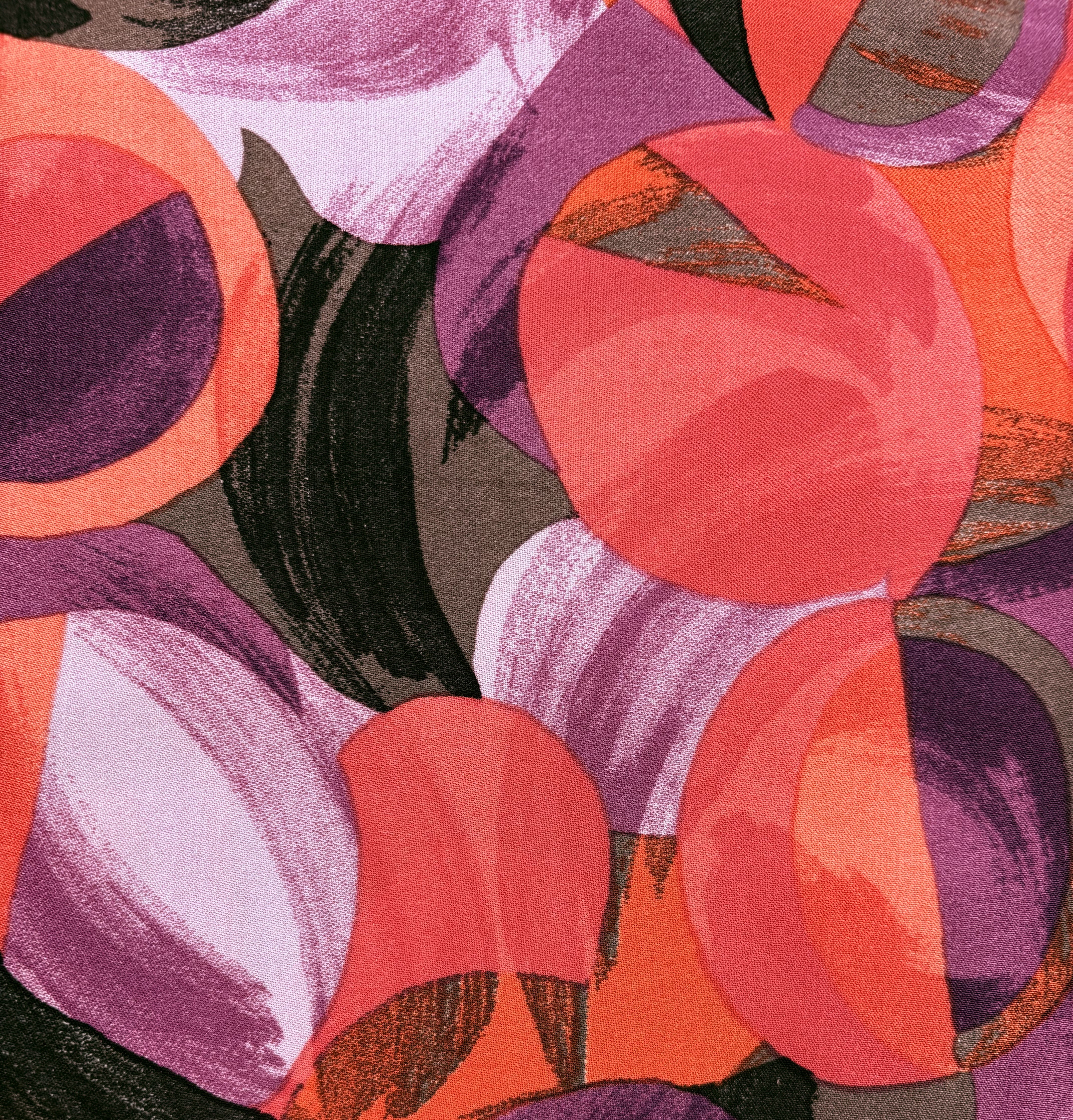 Viscose Geometric Print-Coral and Lilac
