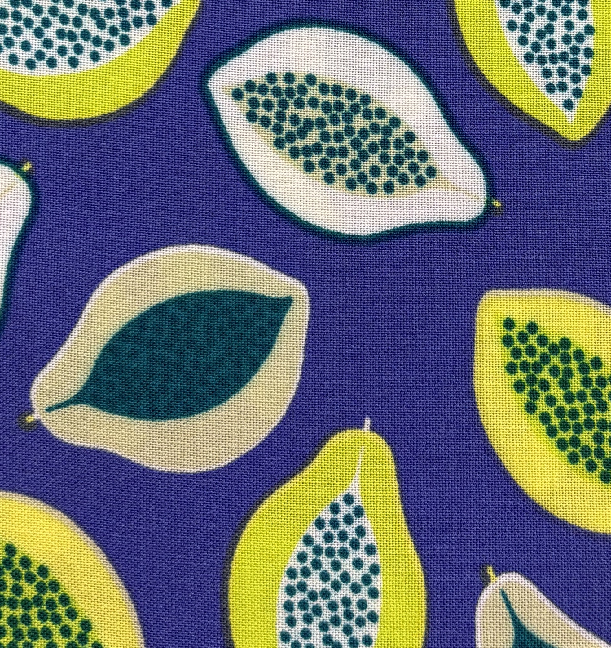 Viscose Print-Papaya on Blue