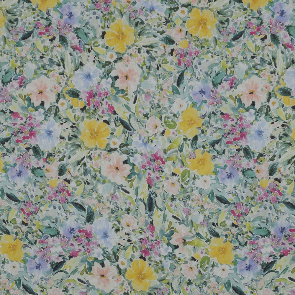 100% Cotton Voile Digital Flowers-Mutli