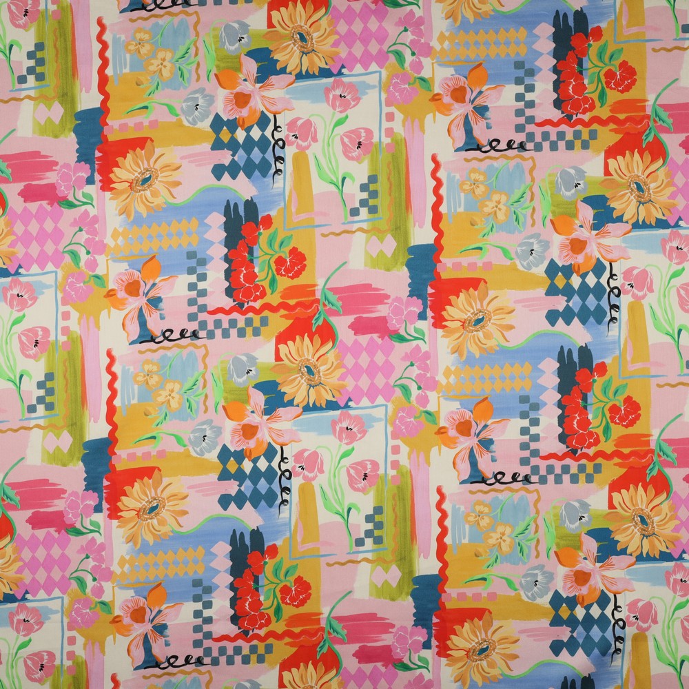 Cotton Satin Digital Patchwork