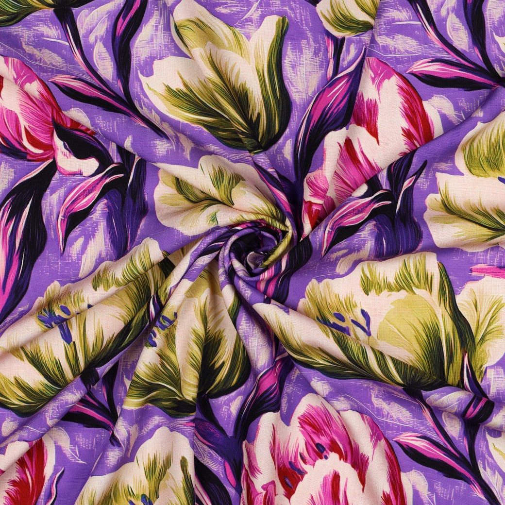  Viscose Lenzing Ecovero Digital Flowers 