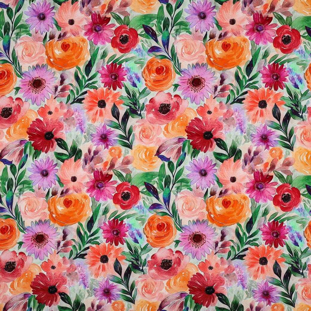 Viscose Digital Flowers