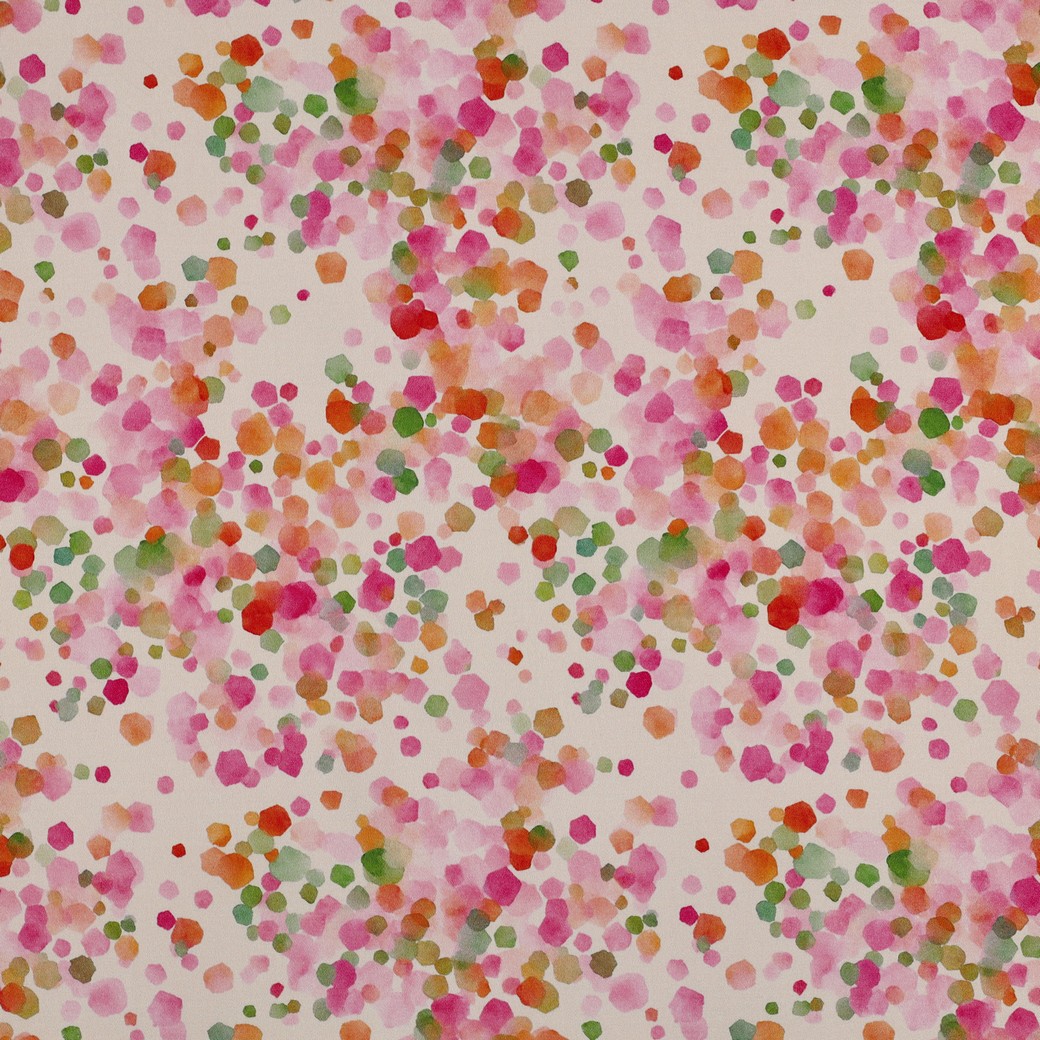 Viscose Satin Digital - Dots on Cream