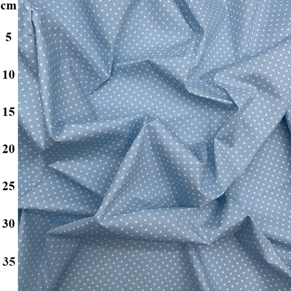 Cotton Poplin Spots Pale Blue