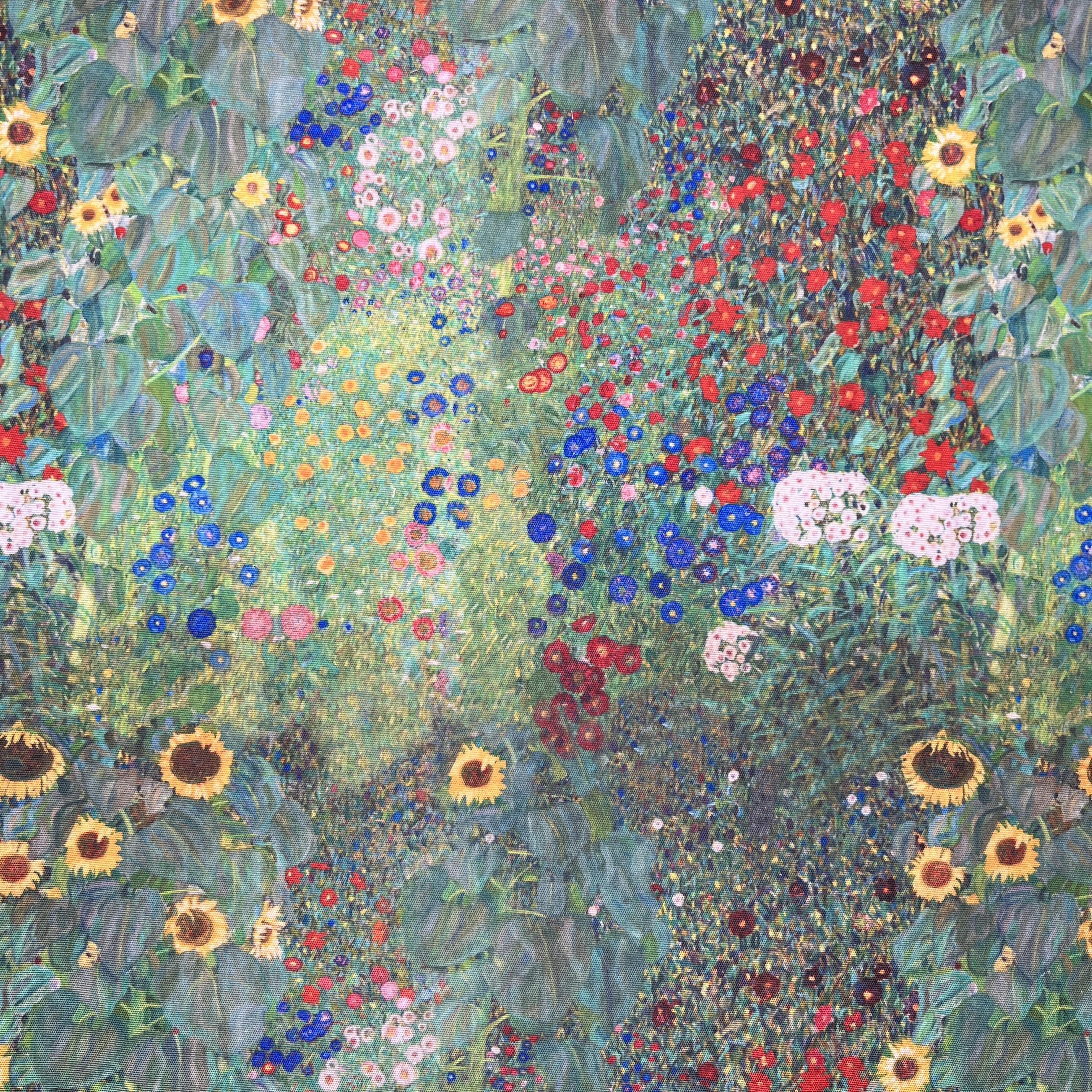 Water Repellent, UV Resistant, PU Coated Fabric Klimt's Farm Garden