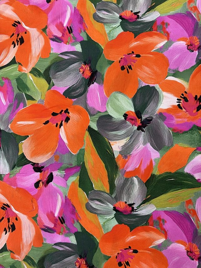  Viscose Lenzing Ecovero Digital Flowers 