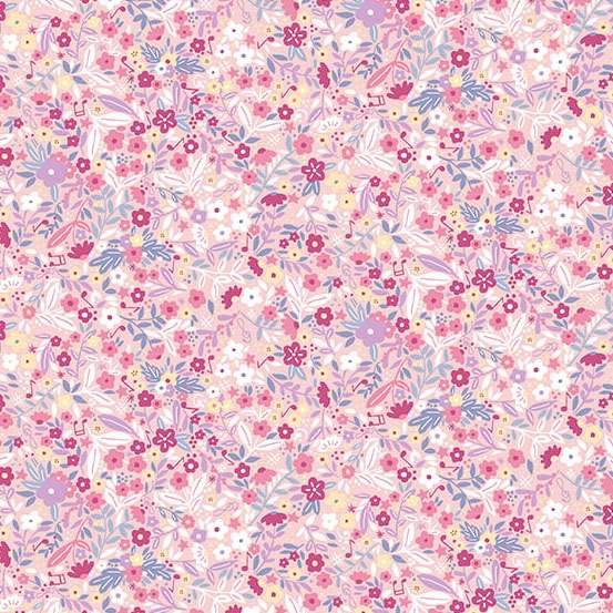 Dance Class by Makower - Recital  Floral Pink