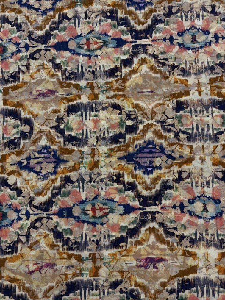 100% Viscose - Gold/Multi
