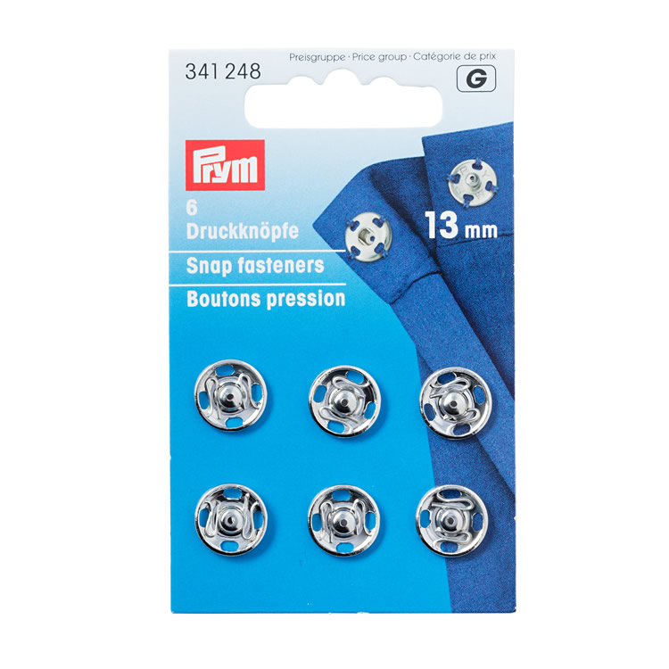 Prym Snap fasteners, 13mm, silver-coloured