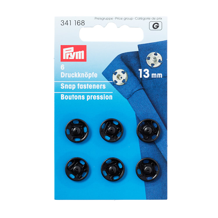 Prym Snap fasteners, 13mm, black