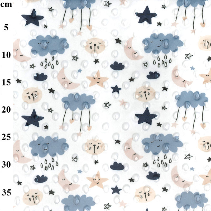 Fleece - Dimple Printed -Blue