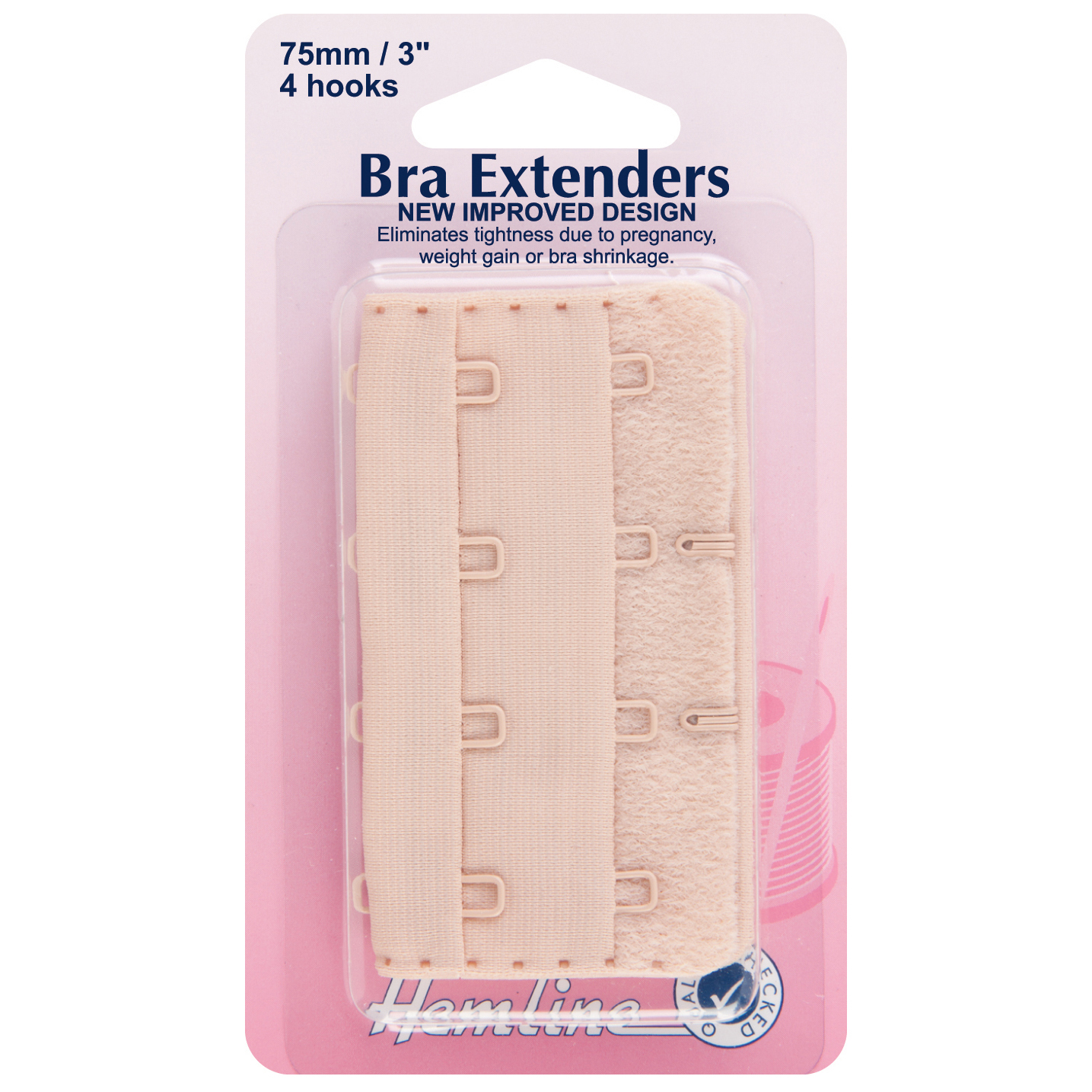 Bra Back Extenders, 75mm, Nude, 4 rows and 4 hooks - Cloth of Gold &  Haberdashery Ltd