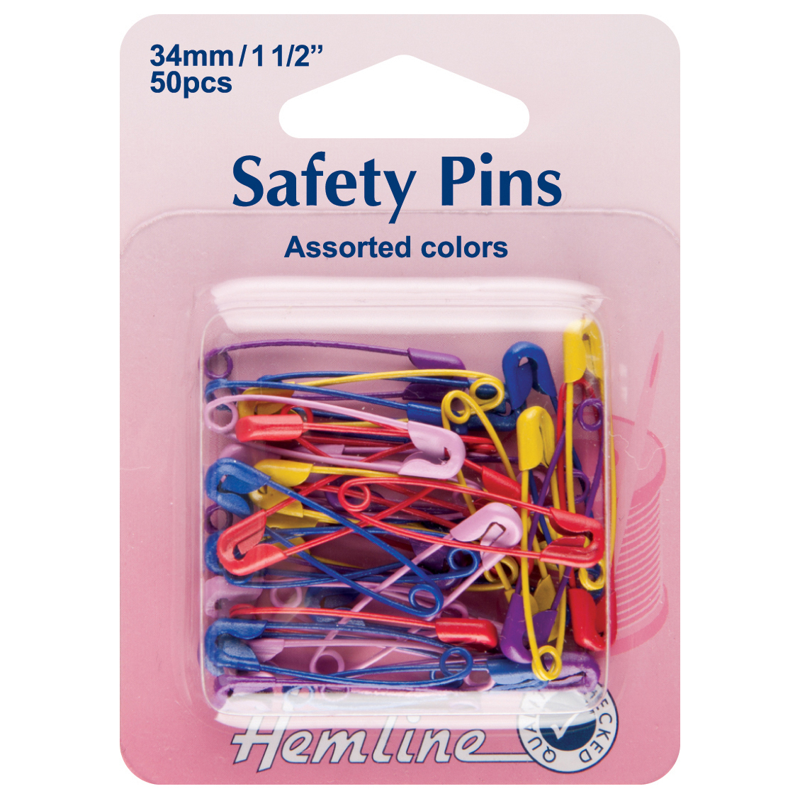 Safety Pins Assorted Colours 34mm